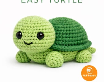 Easy Turtle Amigurumi Crochet  Pattern | Beginner Friendly No Sew  Plush PDF