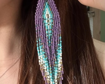 Handmade Beaded Fringe Earrings – Boho Chic Miyuki Jewelry