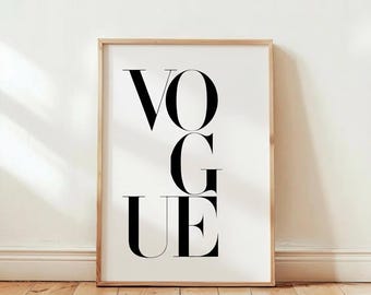 Iconic VOGUE Typography Poster – Minimalist Fashion Wall Art
