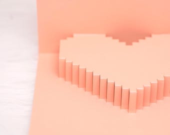 Tarjeta de amor 3D emergente con voz y luz / Saludo emergente de corazón para San Valentín, aniversario, boda o regalo romántico.