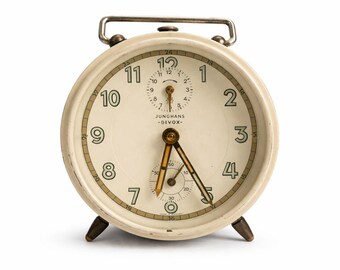 Vintage Junghans Bivox Mechanical Alarm Clock Made In Germany Antique Desk Decor Unique Repair Project Authentic Retro Gift For Men