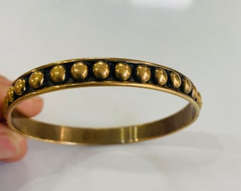 BRACELET MANCHETTE OUVRANT Brutaliste Ethnique Signé Tribu Rigaux