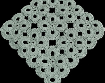Handmade Floral Crochet Square Doily, Vintage Style Table Lace Cover, Turkish Artisan Decor, Unique Talin Handmade Art Gifts For You