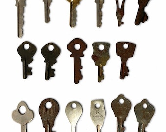 Vintage Door Key Set, 17 Pieces Antique Metal Skeleton Keys, Decorative Rustic Collection For Crafts, Old Fashioned Art Decor Gifts