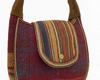 Handmade Wool Shoulder Bag, Ethnic Goat Hair Purse, Bohemian Crossbody, Vintage 80s Style, Tribal Pattern Handbag, Authentic Turkish Gift