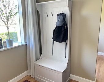 3-In-1 Hall Tree with Shoe Storage, Standing Coat Rack n Shoe Bench, Entryway Organizer with Four Hooks