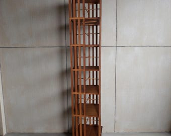 Rotating Bookshelf Tower, 360 Display Spinning Bookcase, Bamboo Bookshelf Floor Standing Storage Rack