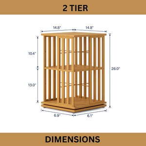 Estantería giratoria de 360 grados, estantería de bambú para suelo. imagen 3
