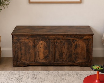 Wooden Storage Chest, Flip-Top Toy Box Bench Sturdy Storage Trunk
