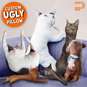 Ugly Pet Pillow, Ugly Cat Pillow, 3D Shape Pillow, Ugly Dog Pillow, Pet Pillow from Photo, Funny Pillow, Cute Dog Pillow, Cat Toy, Bad Ugly