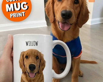 Benutzerdefinierte Haustierbecher, Haustierkaffeetasse, Haustierfotobecher, personalisierte Haustierportrait-Tasse, benutzerdefinierte Haustierkunst, Geschenkidee für Hundeliebhaber, Haustier-Denkmal