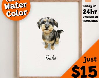 Mini Custom Watercolor Pet Portrait, Cat Portraits from Photos,Cat Portraits From Photos, Pet Painting, Custom Tiny Paintings, Miniature