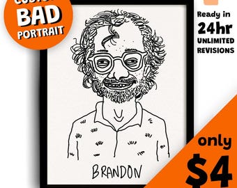 Ugly People Portrait | Custom Caricature Portrait from Photo | Personalized Digital Drawing | Funny Gift for Couples, Friends, Pets, Family
