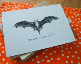 Halloween Vampire Bat Greeting Card, Plantable Seed Paper