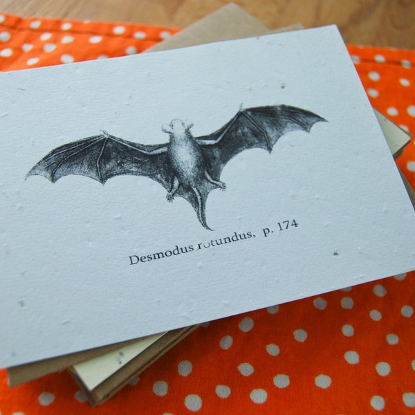 Halloween Vampire Bat Greeting Card, Plantable Seed Paper