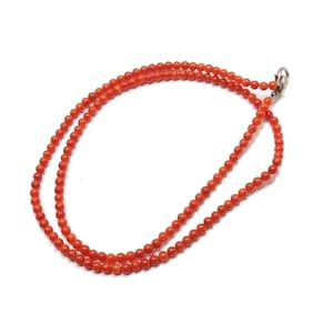 3 mm Genuine Red Italian Coral Bracelet / Beaded Bracelet / Sterling Bracelet / Red Beads Bracelet / Natural Coral Beads Bracelet.