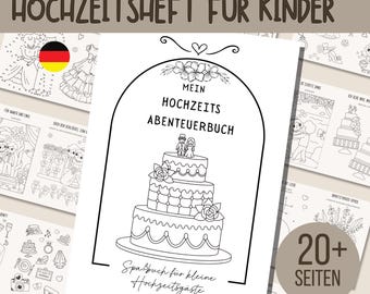 Wedding Games for Children - Wedding Coloring and Puzzle Book - Children's Activities - Printable - German (DE)