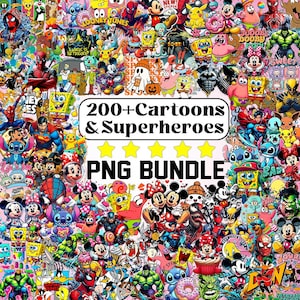 200+ Cartoon Mega Bundle Png, Cartoons Bundle, Cartoon SVG, Cartoon Clipart, Cartoon characters, Cricut Files, Silhouette, Retro Cartoon Png