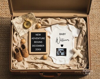 Adventurous Pregnancy Announcement, Travel Passport Baby Gender Neutral Social Media Reveal Digital Download