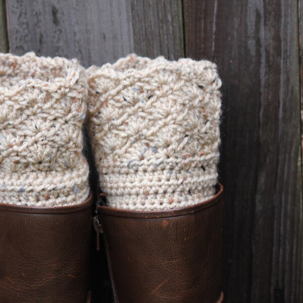 Oatmeal colored women's boot cuffs, can be custom made to your color and size Boot Socks, Cuffs.