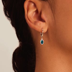 Opal Dangle Earrings 925 Silver – Genuine Australian Opal Drop Earrings, October Birthstone Gift for Her | Opal Ohrringe Geschenk Freundin