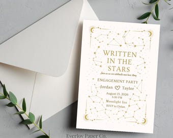 Celestial Invitation Template: Editable Constellation Design (Canva, Digital Download)