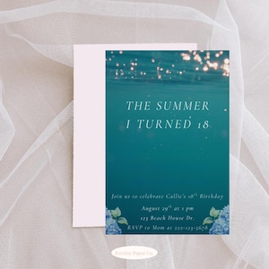 Ocean 18th Birthday Invitation: Coastal Summer Party Template (Digital Download)
