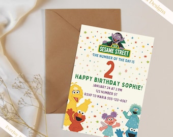 Number of the Day Birthday Invitation: Editable Kids Party Invite (Digital Download, 5x7 PDF/PNG)