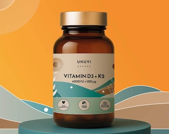 Vitamina D3+K2 MK7 4000 UI 100 mcg 120 cápsulas UNUVI