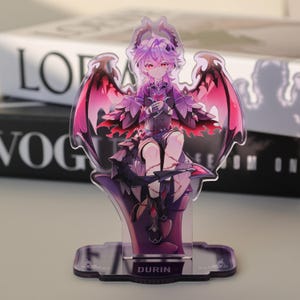 Genshi Durin Cute Acrylic Stand Desktop Figurine Anime Collectible Fan Gift with Purple Hair for Otaku Lovers Home Decor