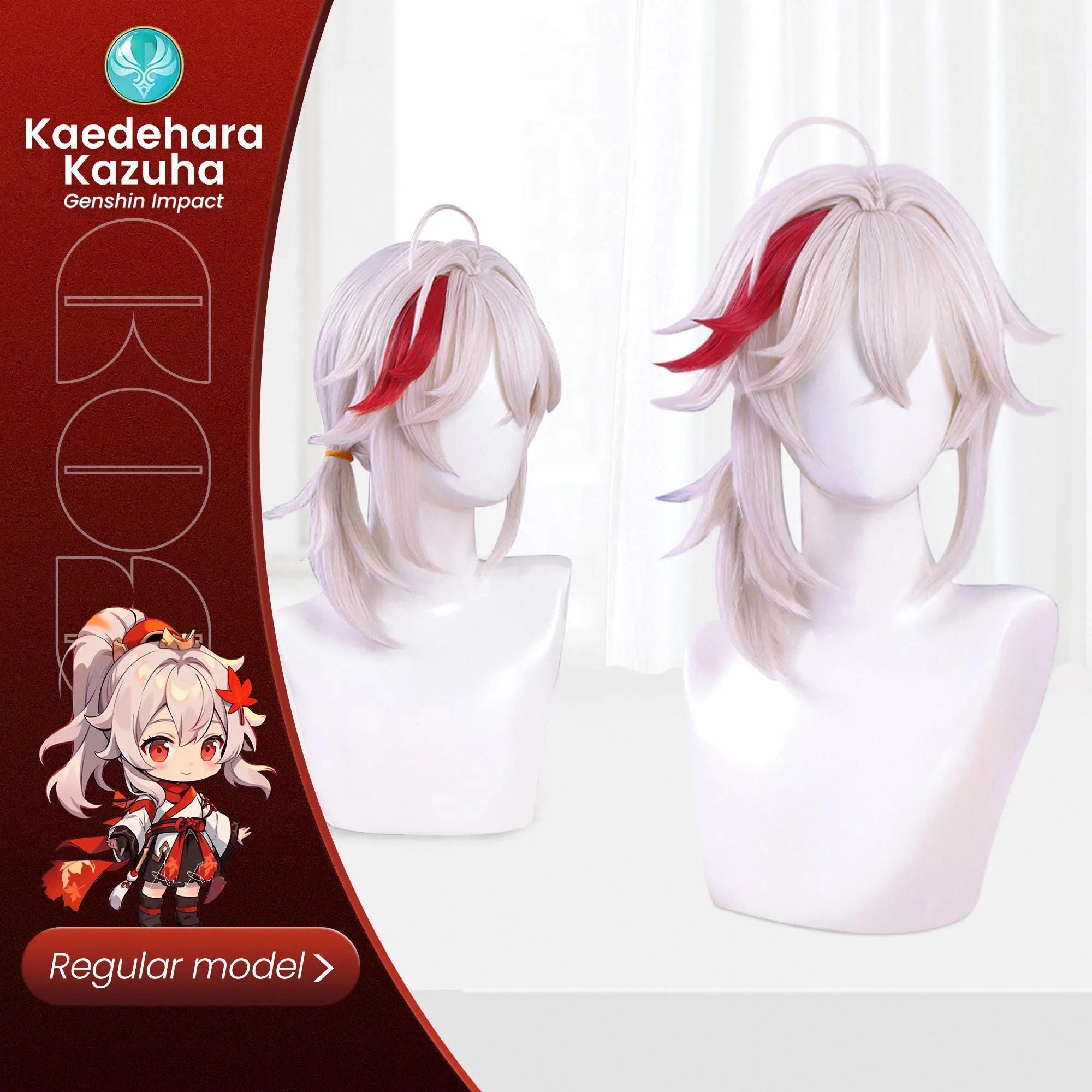 Wigs Short Fluffy Spiky Hair Wig Anime Wigs - Kaedehara Kazuha Short Blonde Wig for Genshin Impact Anime Fluffy Spiky  main image 3