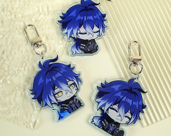 Genshin Flins Acrylic Keychain-Cute Chibi Style Anime Bag Charm with Metal Ring,Vibrant ArtKeyChain for Backpack Gift,Perfect Christmas Gift