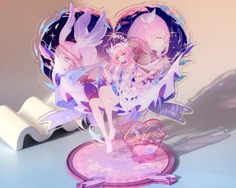 Cyrene Star Pearl acrylic standee from Honkai Star Rail with floral accents, ideal for anime desktop decor and gaming setup, con gift