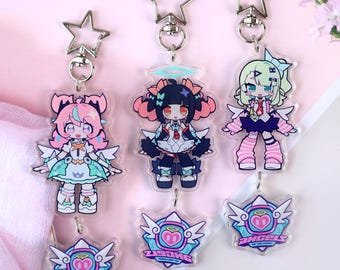 Zenless Zone Zero Angels of Delusion acrylic keychains and backpack pendants, perfect for anime fan collections and cute accessory displays
