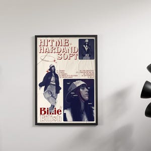 Billie Eilish Poster Digital Download | Billie Eilish Inspired Poster | Hit Me Hard And Soft Tracklist Retro Wall Art Print