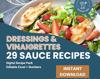 29 ricette di condimenti per insalata: download digitale Excel, PDF, Numbers