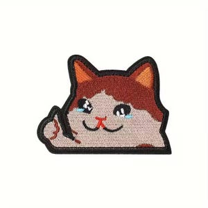 Funny Cat Hook Loop Patch, Morale Patch, Embroidered Meme Patches for Backpacks, Vests, Jackets, Jeans, Hats