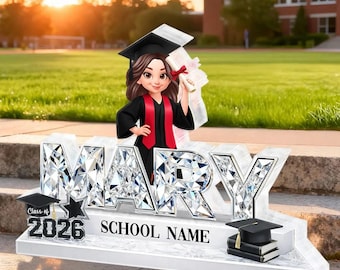 Custom Senior Name Shiny Effect - Personalized Acrylic Block Plaque - 2026 Graduation Gift for Daughter, Son, Grandkids