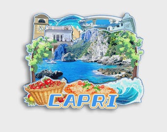 Capri Italy Refrigerator Magnet, Travel Magnet Souvenir, Small Refrigerator Decorations, Adventure Keepsake Gift, Gift For Couple, Family