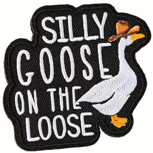 Funny Goose Patch, Embroidered Hook and Loop Patch, Morale Meme Patch for Backpacks, Dog Harnesses, Vests, Gym Bags, Hats, Helmets