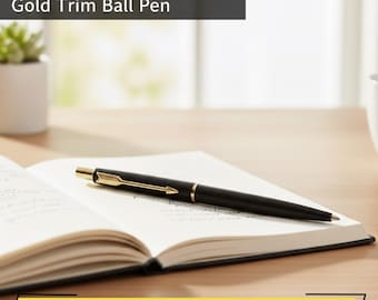Parker Classic Matte Black Ballpen - Golden Trim – Engraved Luxury Gift
