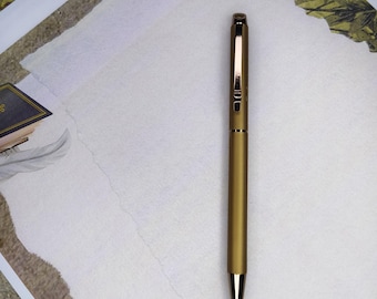 Personalized Brown Metallic Luxury Writing Gift – Engraved Rollerball Pen