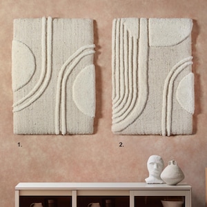 Handmade Wool Wall rug- Home Decor Rug - Hand Woven Wool Wall Art • Over Tufted Modern Textile Art • , Eratie wall art - Ackten wall Rug