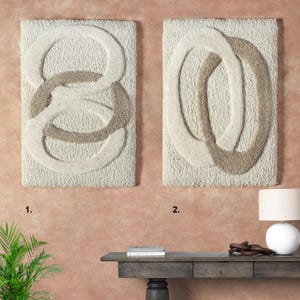 Modern Boho Woven Wall Rug | Handwoven Beige Ivory Textured Wall Hanging | Living Room Textile Wall Art | Ritti – Nevskin Wool Wall Art