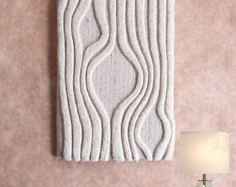 Handmade Tufted Wool Wall Art, Abstract Textured Panel, Modern Boho Decor