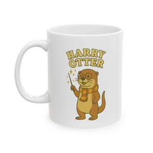 Harry Otter Mug, Wizard Parody Coffee Cup, Novelty Book Lover Gift, Fantasy & Magic Fan Mug, Ceramic Tea Mug, Gag Gift for Readers
