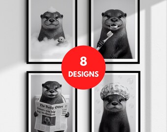 Funny Otter Bathroom Wall Art Prints Funny Bathroom Decor Wall Art Bathroom Prints Funny Art Toilet Bathroom Wall Arts Otter Print