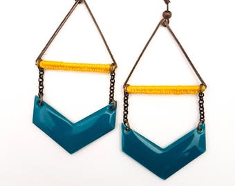 chevron CELINE golden triangle earrings