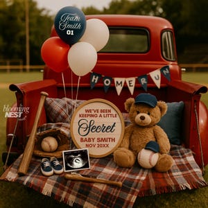 Baseball Pregnancy Announcement,Baseball Baby Announcement,Social Media Reveal,Editable Template,Homerun Baby Reveal Editable Canva Template
