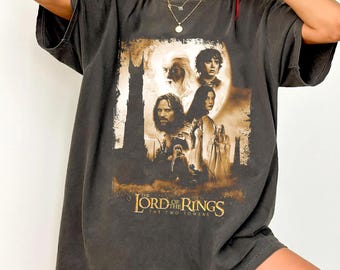 Wohlfühlfarben Der Herr der Ringe T-Shirt | Ralph Bakshi animierte klassische Kunst 1978 | Mittelerde Fächer Sammlerstück